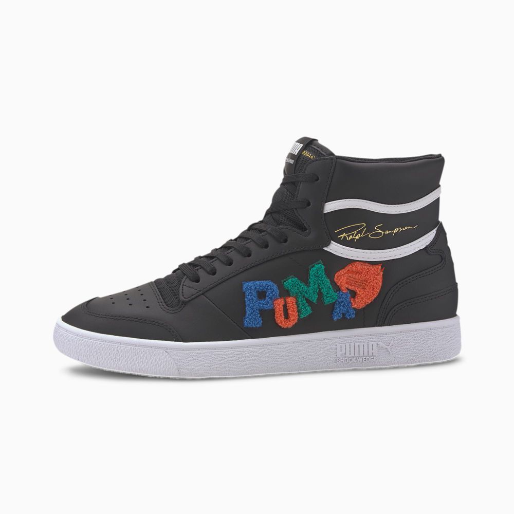 Puma Ralph Sampson Mid Cut Badges Férfi Kosárlabda Cipő - Szürke Lila ( Hungary - PRQUF8752 )